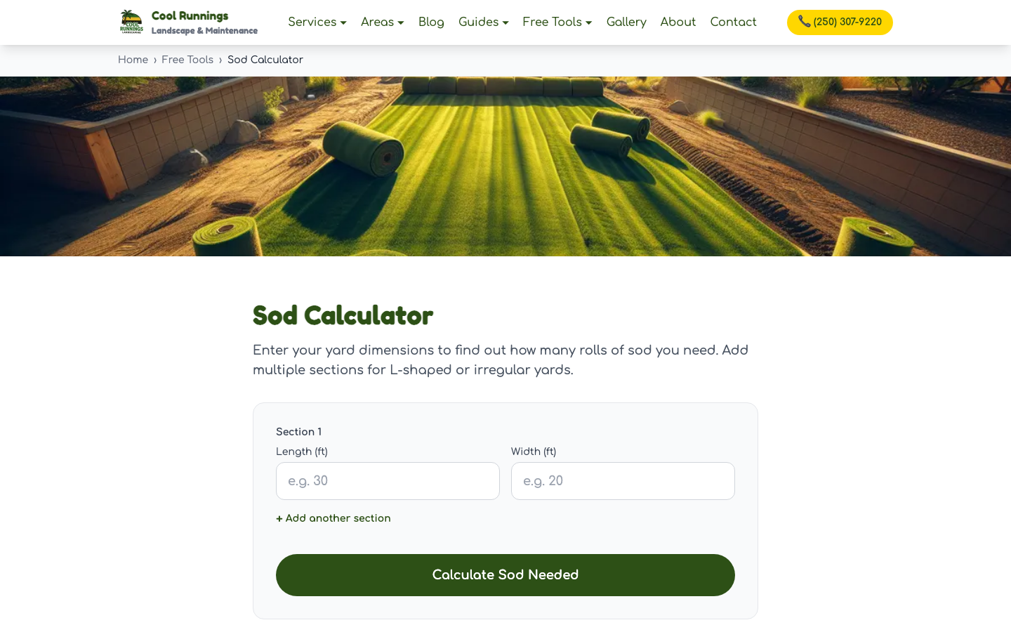 Cool Runnings sod calculator